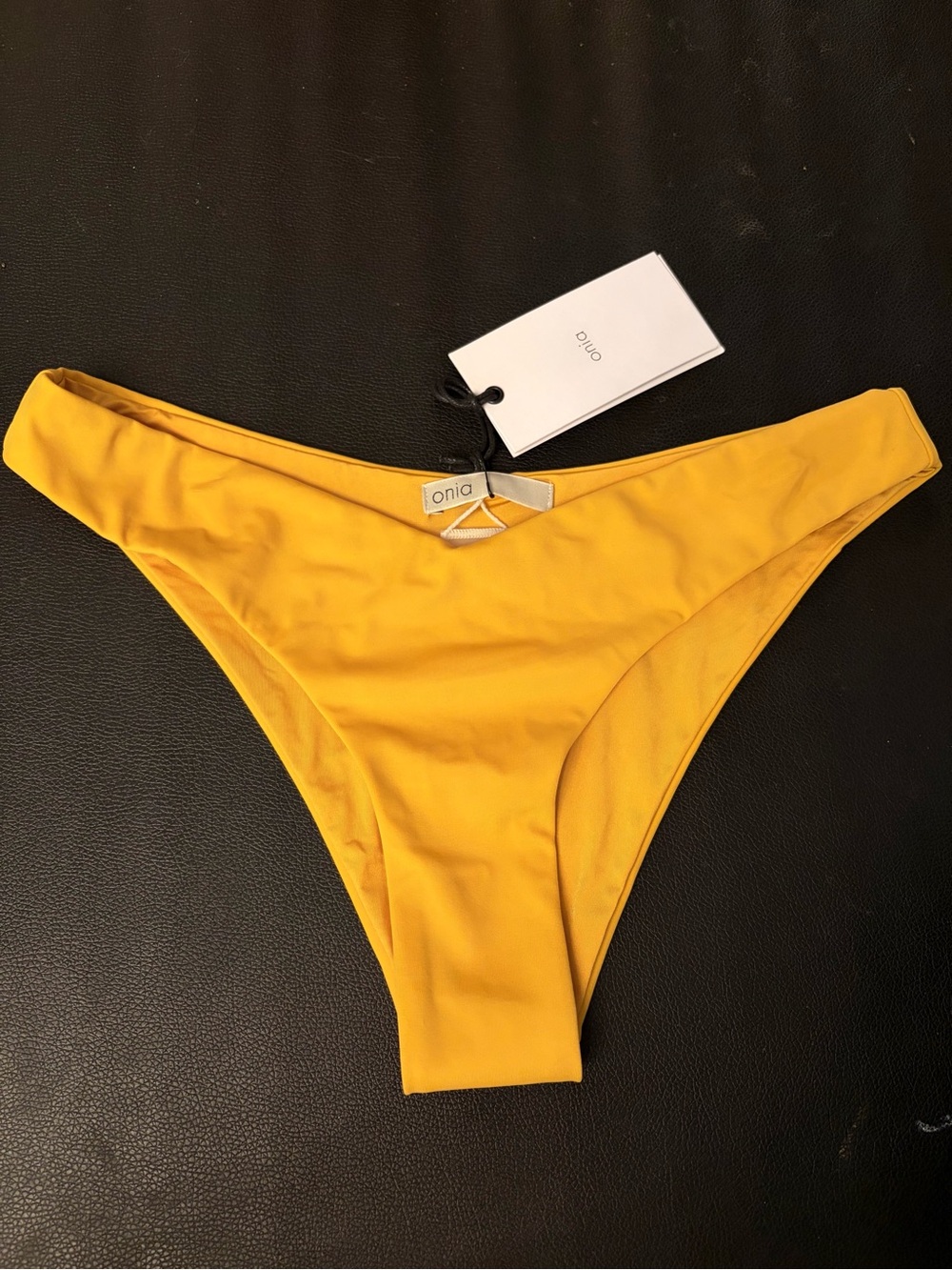 NEW Onia small Chiara tricot Burnt Sun yellow orange ochre bikini swim bottom